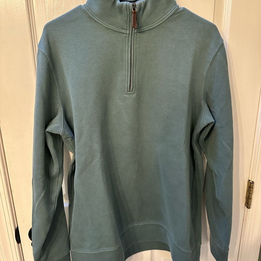 Lands' End Men's Teal Zip-Up Sweater